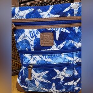 “Stone Mountain” Stylish Blue & White Quilted Crossbody NNT
